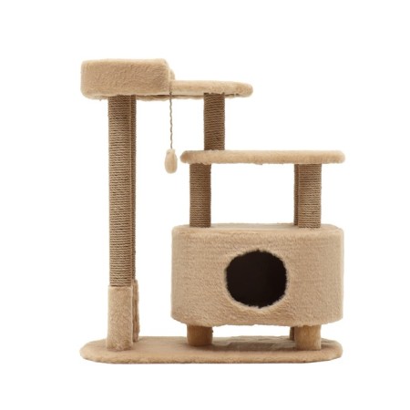 House for cats with a clawe, oval with a site, jute, 80 x33 x 91 cm Mix flowers-1