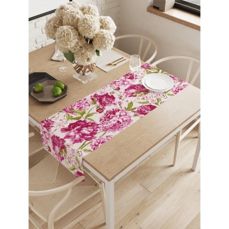 Walking on the table "Bright flowers", oxford, size 40x145 cm