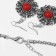 Set 2 objects: earrings, necklace "India", red color in black silver, 52 cm
