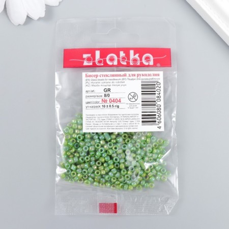 Beads "Zlatka" 08/0, 3 mm, 10 g 0404 Salad-2
