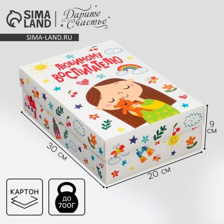 Gift folding box, packaging, "Favorite Educator", 30 x 20 x 9 cm
