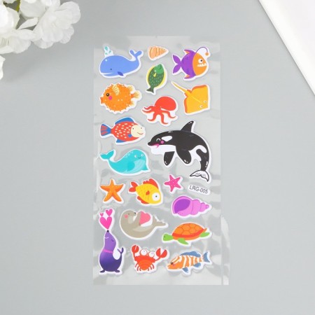 Sticker Plastic "Sea inhabitants" MIX 22x10 cm-6