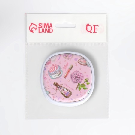 Folding mirror "Romance", 7.5 × 7.5 cm, pink color-5