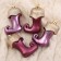 Decoration Christmas tree "Elf Boot" 5x6.5 cm (set 4 pcs) burgundy