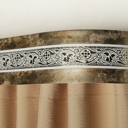 Three -cereal cornice "Ultracompact. Grace ", 160 cm, with a decorative bar 7 cm, color gold/marble white-1