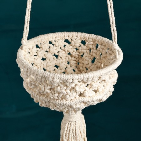 Suspended Kashpo - Macrame "Moon" 15x15x12cm-2
