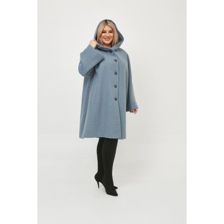 Female coat, size 66, blue color-1