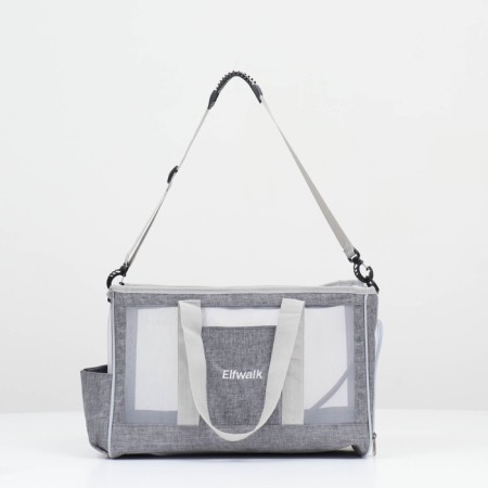 An animal carrier bag with a sliding window, 24 x 25 x 41 cm, gray-1