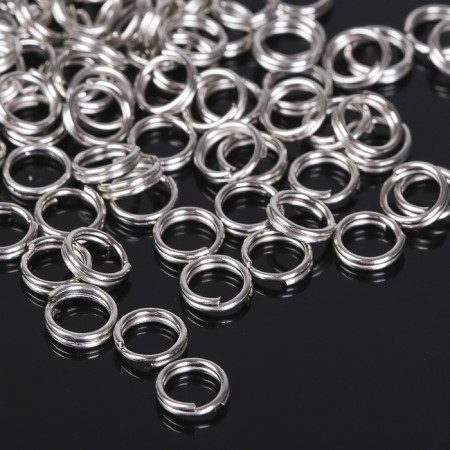The connective ring is double, insoluble 0.6 cm (set 50 g, ± 510 pcs.) SM-1025, silver color