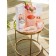 Decorative glass vase-sub-signs, 11 × 11 × 16.5 cm, pink color with golden spray