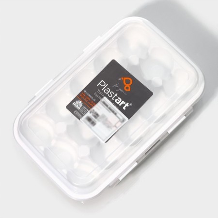Egg storage container, 15 cells, 27 × 18.5 × 7.5 cm, white color-4