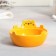 Tea couple ceramic "red cat", a mug 150 ml, a bowl of 10x3 cm, yellow color
