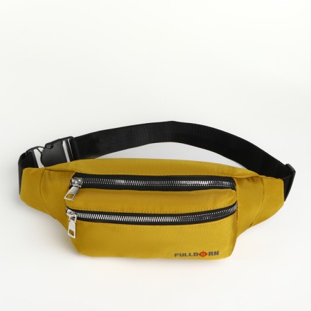 Lightning waist bag, 2 outer pockets, yellow color-1
