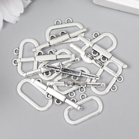 Decor metal for the creativity of the locks "Oval" silver 2992M025 2.1x1.4 cm-2