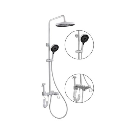 The shower system Fashun A2483-8, a stand, hygienic and hand watering can, brass, white