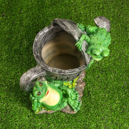 Figure pot "Lake with two frogs" 22x29cm-4