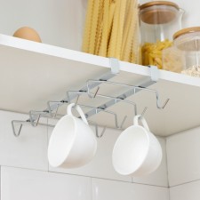 Holder for mugs suspended for 10 items of the share, 27.5 × 14 × 6.5 cm, silver color