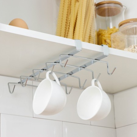Holder for mugs suspended for 10 items of the share, 27.5 × 14 × 6.5 cm, silver color