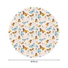 The tablecloth “Flogging butterflies”, round, Saten, D = 150 cm