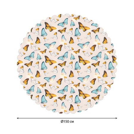 The tablecloth “Flogging butterflies”, round, Saten, D = 150 cm