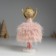 Polystone souvenir "Ballerina in the fur pink pack" 11x10x19.5 cm