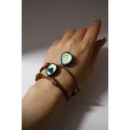 Bracelets "Demetrons" Avocado with a heart, brown color, 7 cm-1