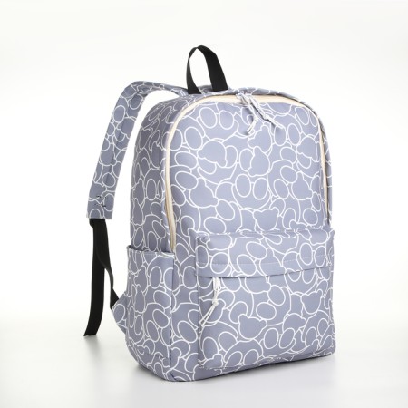School backpack on lightning from textiles, 3 pockets, lilac color-2