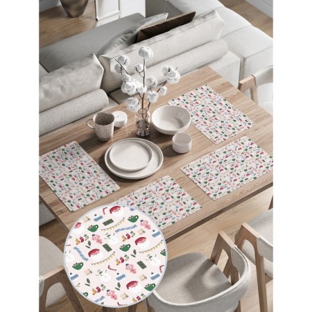 A set of napkins for setting the table "The mood of the holiday", rectangular, rounded edges, size 30x46 cm, 4 pcs-1