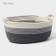 Basket for storage ladled handmade LadOOM "Vega", cotton, 32 × 21 × 12 cm, color gray color