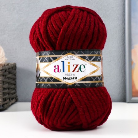 Yarn "Superlana megafil" 25% wool, 75% acrylic 55m/100 g (57)