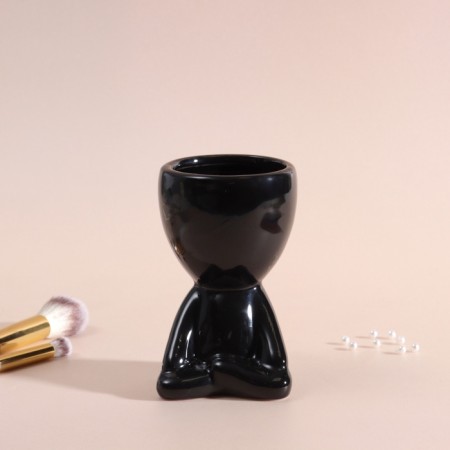 Interior item "Mr. Green Yog" 11.3*7.5*7 Black ceramics-4