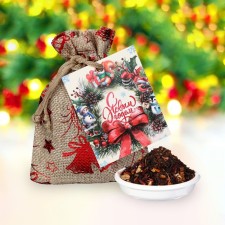 New Year tea in a bag with an orange taste, black leaf, 30 g