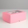 Box for 6 cupcakes with a window, pink, 25 x 17 x 10 cm