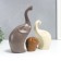 Souvenir Ceramics "Family Elephants" Matte set 3 pcs 7x7 12x12 22x13 cm