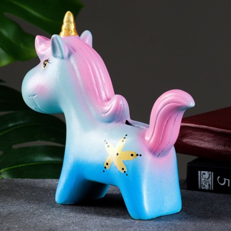 Piggy bank "Unicorn" marine sunset, 21x19cm-4