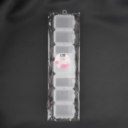 Organizer for storing trifles, with a suspension, 7 removable departments, 20.5 × 4.5 × 2 cm, the color is transparent-5