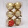 Set of balls plastic D-6 cm, 6 pcs "Emily Patterns" gold