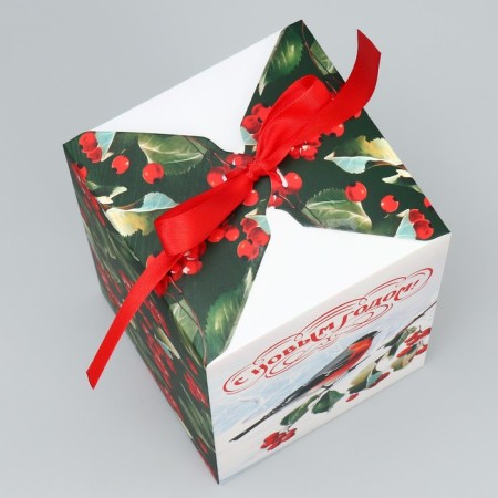 Folding box “Happy New Year!”, Snegier, 12 x 18 x 12 cm, New Year-1