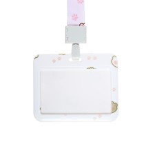 Badge horizontal external size 10 x 7.8 cm, internal size 5.2 x 8.2 cm, tape 42 cm, with a pattern 