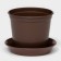 Flower pot with a pallet, 800 ml, brown color, chick shade