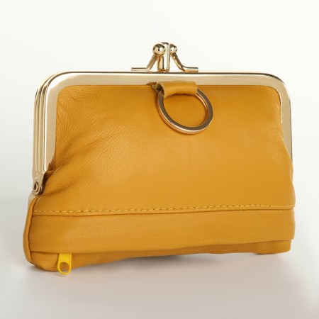 Cosmetic bag, 2 departments on the frame, color orange color