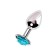 Anal plug Metal by Toyfa, metal, silver with blue rose, d = 27 mm, 8 cm, 48 g 104480
