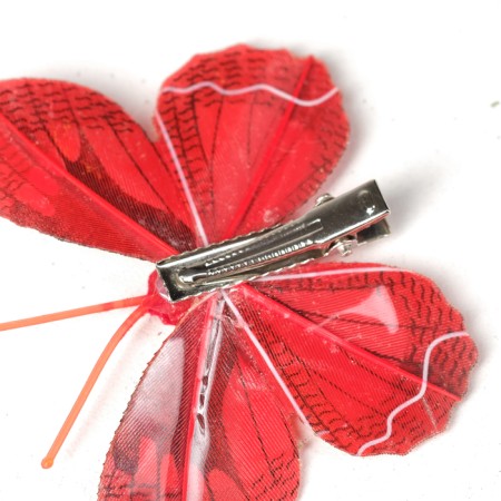 A butterfly for decor and floristry, on a clothespin, plastic, mix, 1 pc., 7.5 x 5 x 1 cm-1