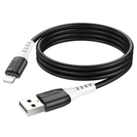 Hoco X82, Lightning cable - USB, 2.4 A, 1 m, silicone braid, black-2