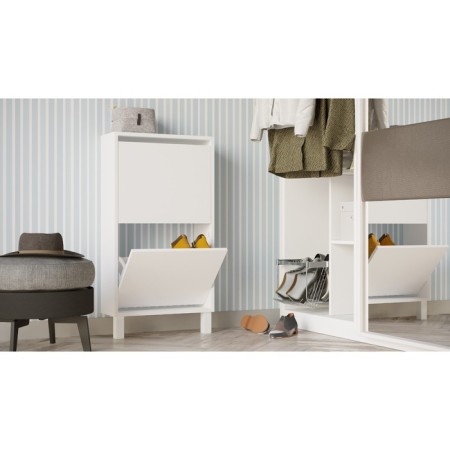 Higs 02 shoe cabinet, 500 × 200 × 939 mm, white / white color-1