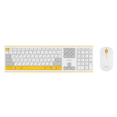 Keyboard + Mouse Acer OCC200 Claw: Yellow/White Mouse: White/Yellow USB Wireless Slim Mult 10046