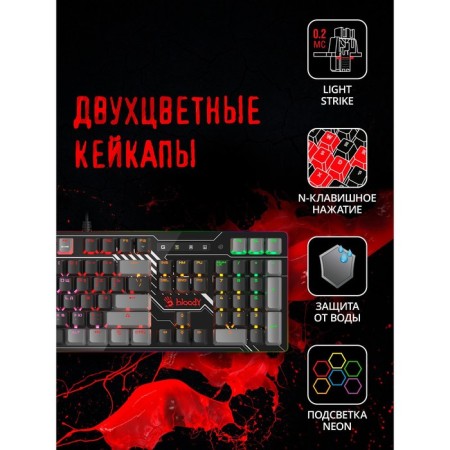 Keyboard A4Tech Bloody B808N Mechanical Black/Gray USB For Gamer Led-1