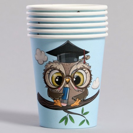 Paper glasses "owl", 6 pcs-1