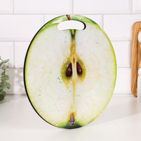 Board cutting and serving round kitchen "apple in section", 25.5 cm-1