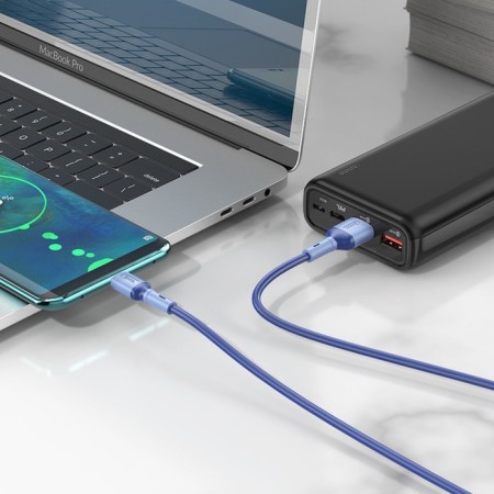 Hoco X65, Type -C - USB, 3 A, 1 m, TPE braid, blue-4